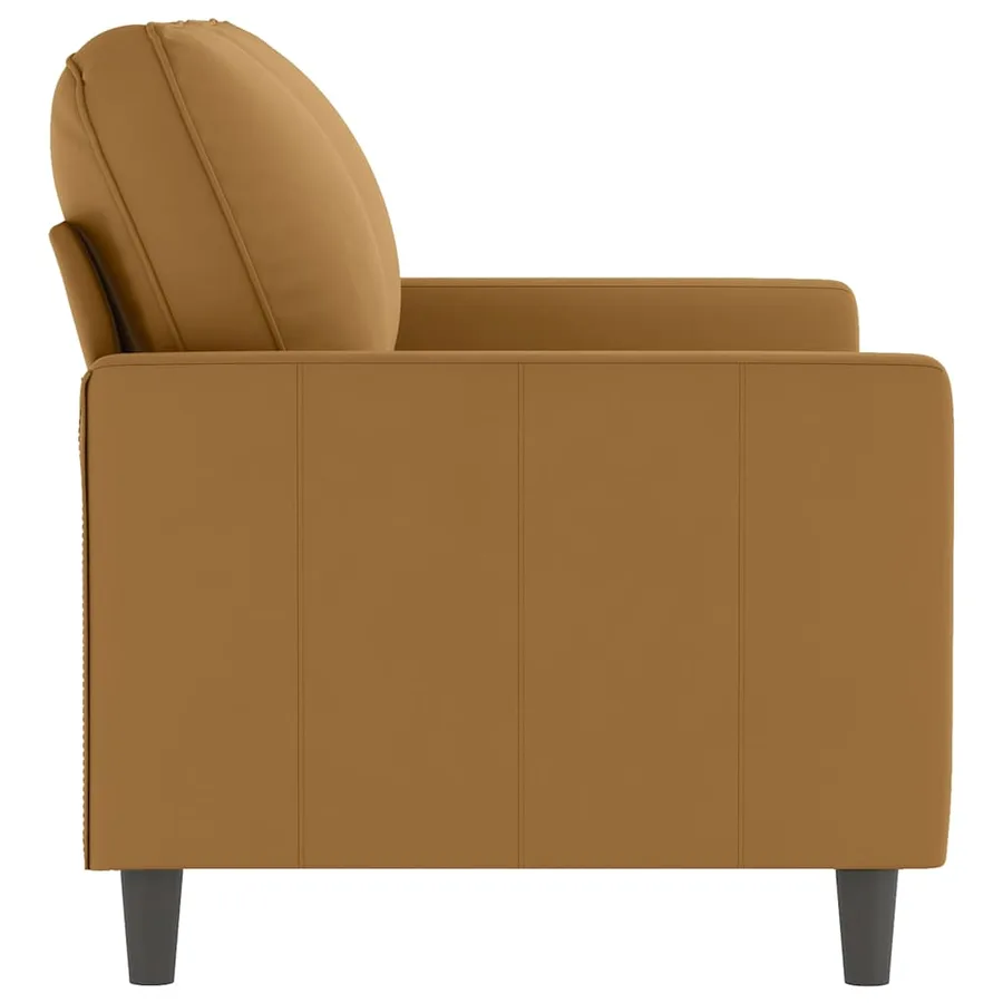 Canapé à 2 places Marron 120 cm Velours - 4
