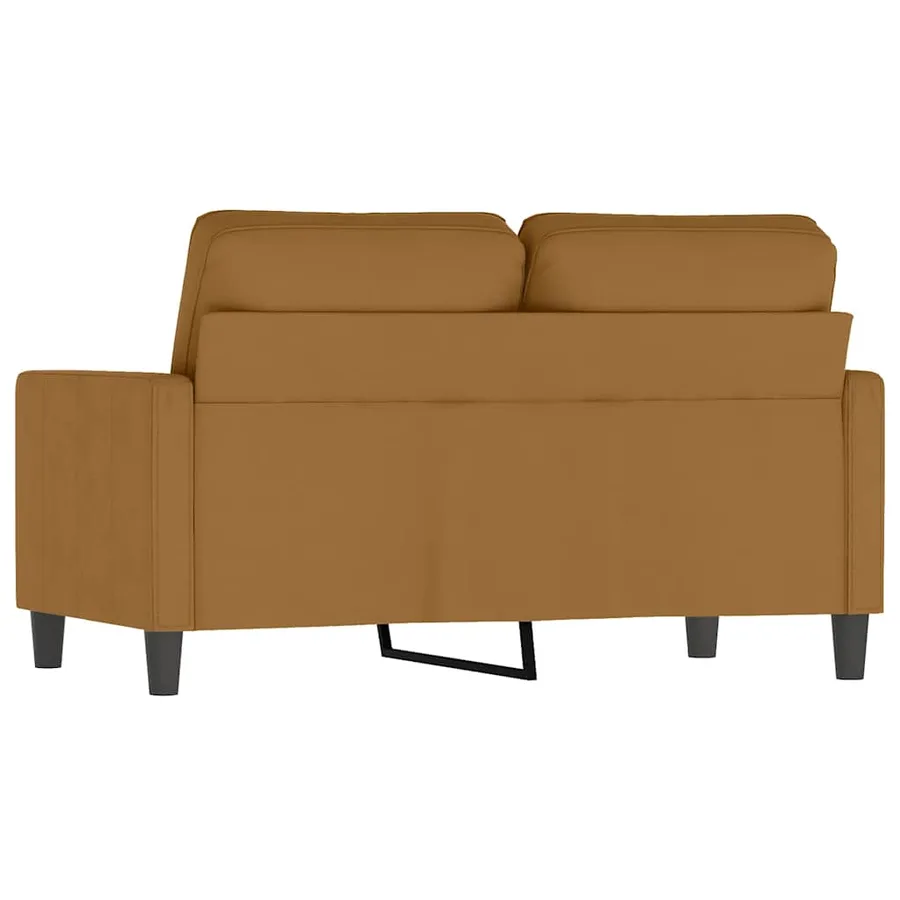 Canapé à 2 places Marron 120 cm Velours - 5