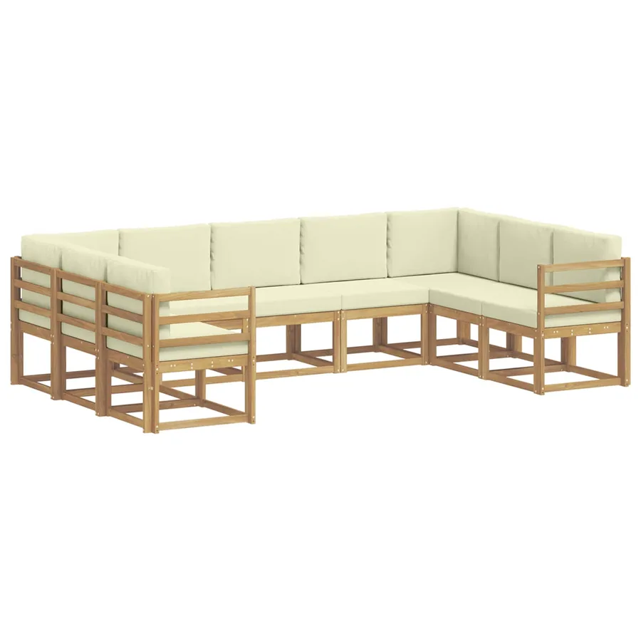 Ensemble de canapés d'extérieur 9 pcs Blanc et crème - 2