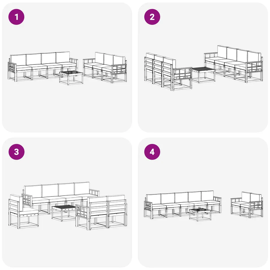 Ensemble de canapés d'extérieur 7 pcs - 6