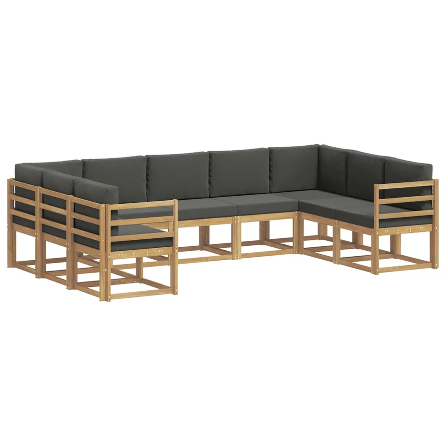 Ensemble de canapés d'extérieur 9 pcs Blanc et anthracite - 2