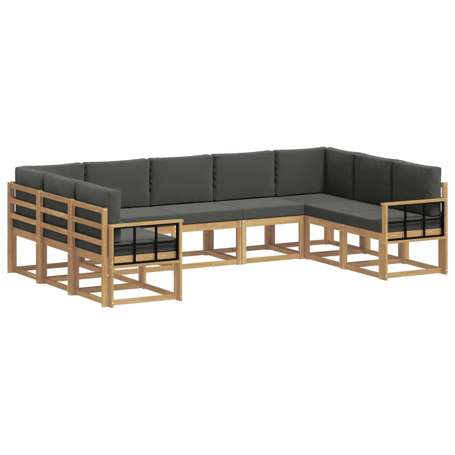 Ensemble de canapés d'extérieur 9 pcs Blanc et anthracite - 2
