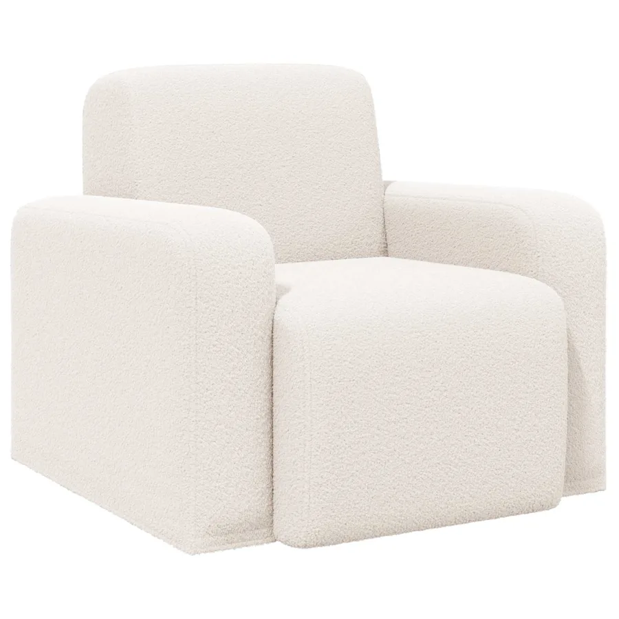 Fauteuil Crème Bouclé - 2