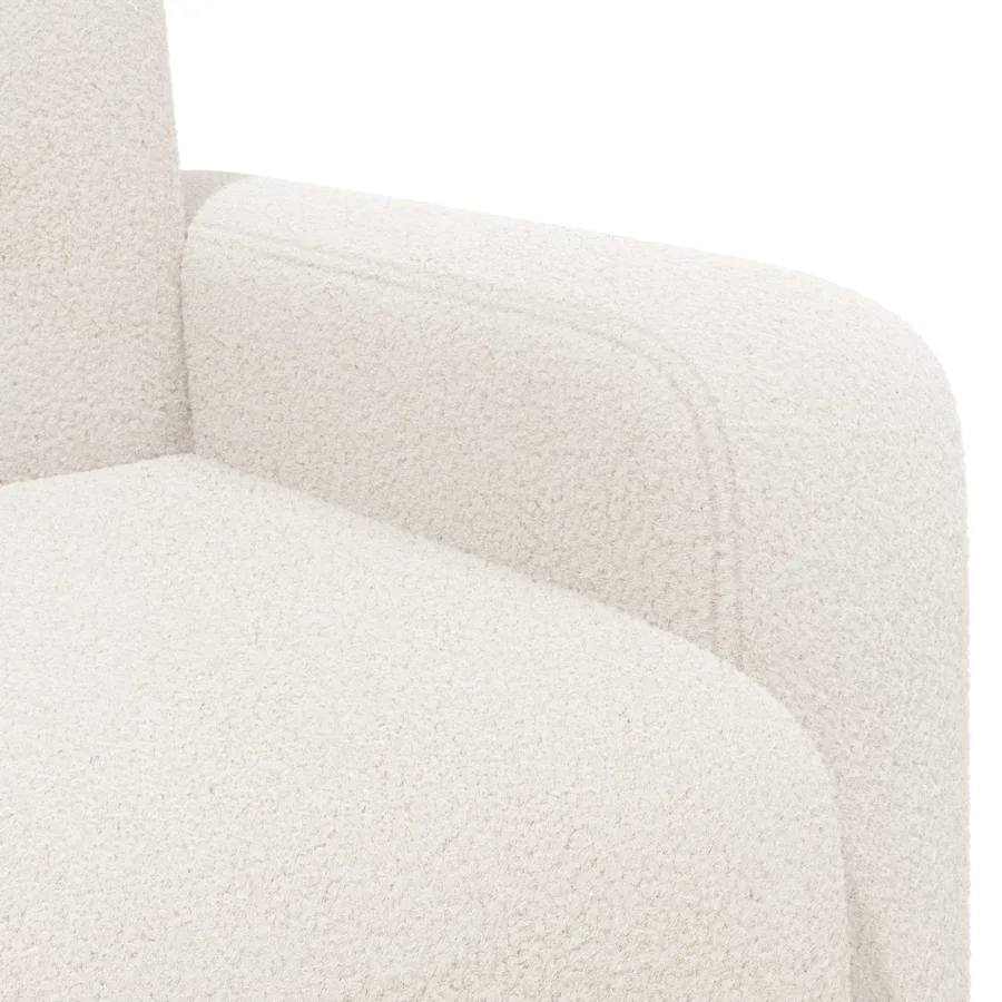 Fauteuil Crème Bouclé - 6