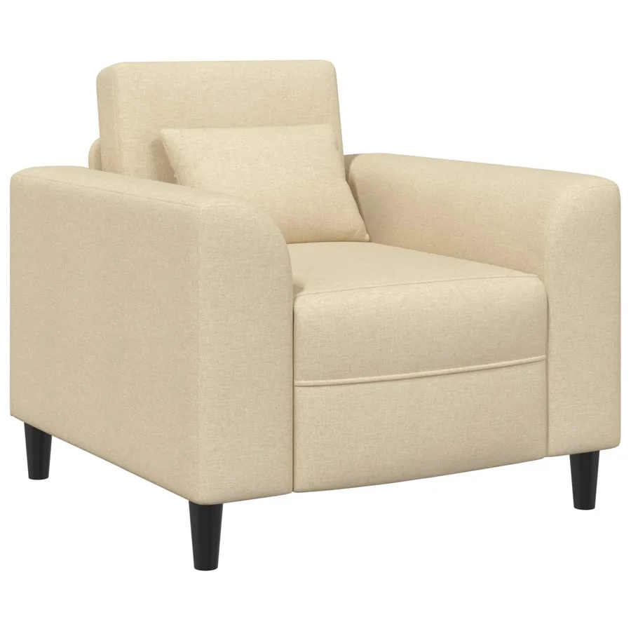 Fauteuil Crème Tissu - 2