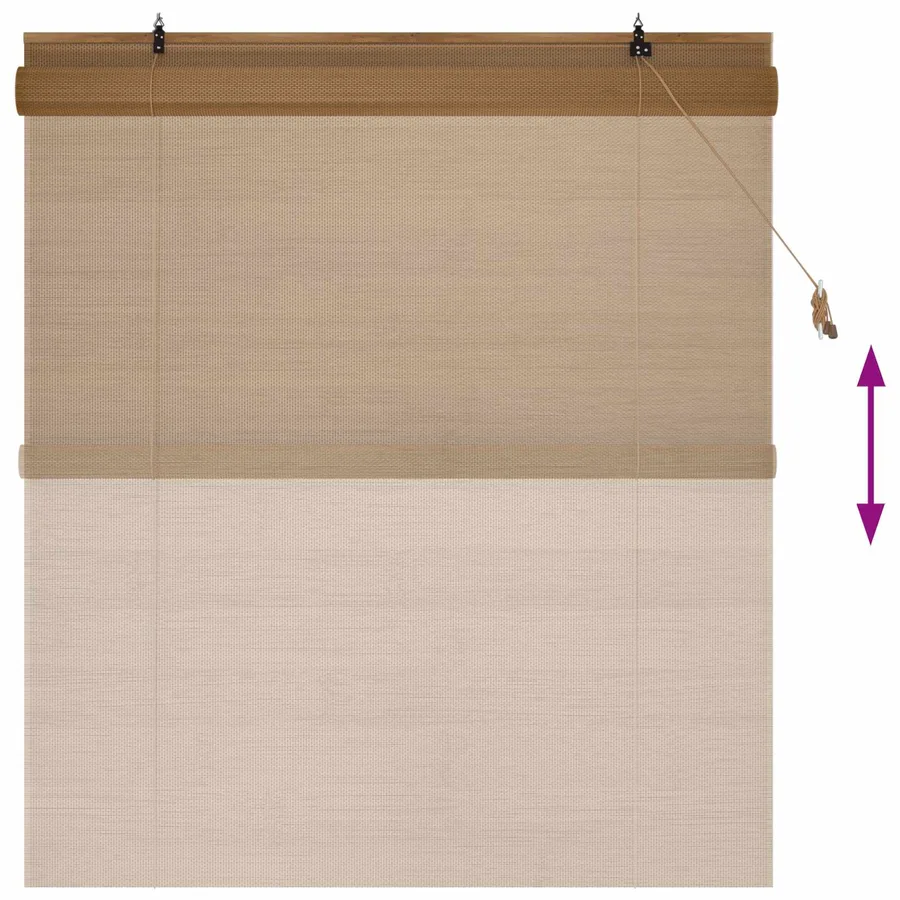 Store enrouleur Marron 150 x 160 cm Bambou - 6