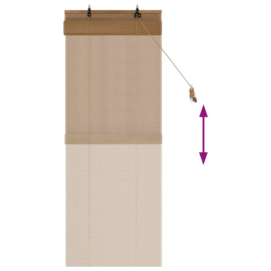 Store enrouleur Marron 60 x 160 cm Bambou - 6