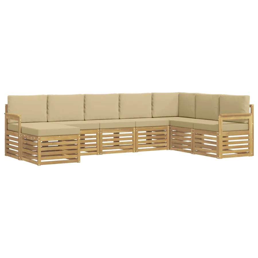 Ensemble de canapés d'extérieur 6 pcs Blanc et Beige - 2