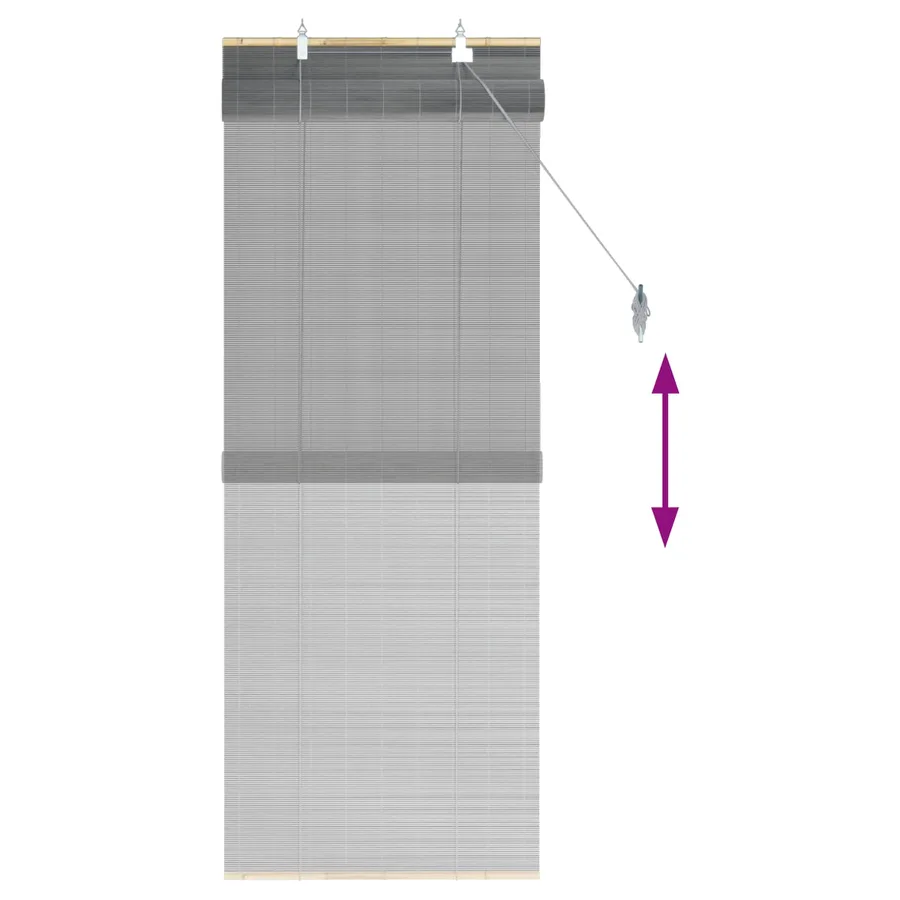 Store enrouleur Gris 50 x 160 cm Bambou - 6
