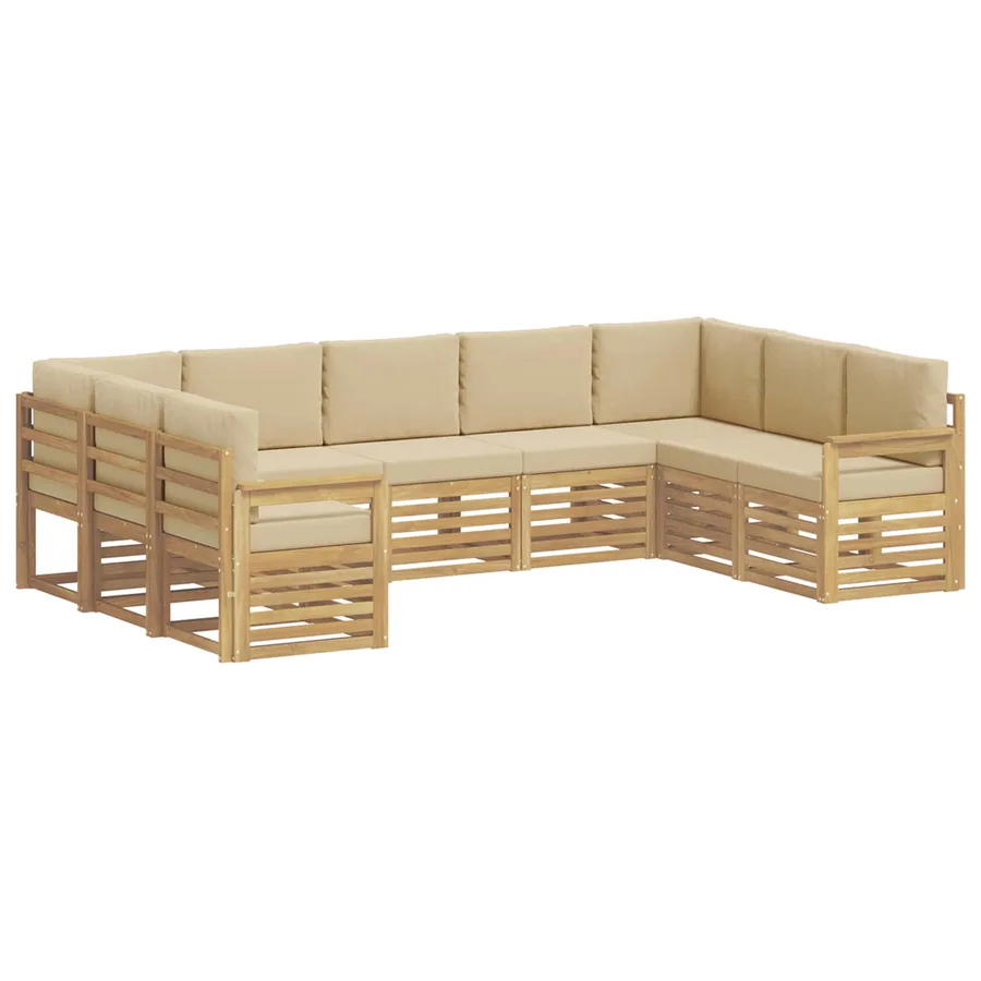 Ensemble de canapés d'extérieur 7 pcs Blanc et Beige - 2