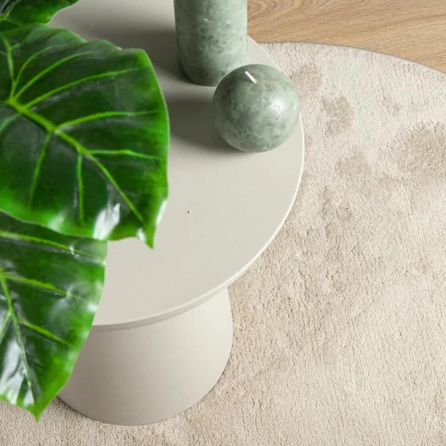 Tapis OVIEDO à poils courts beige Ø 160 cm - 7