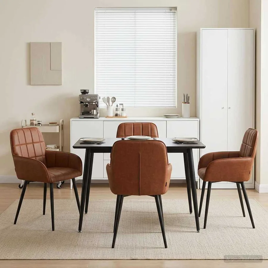 Chaises de salle à manger 4 pcs Simili cuir Marron