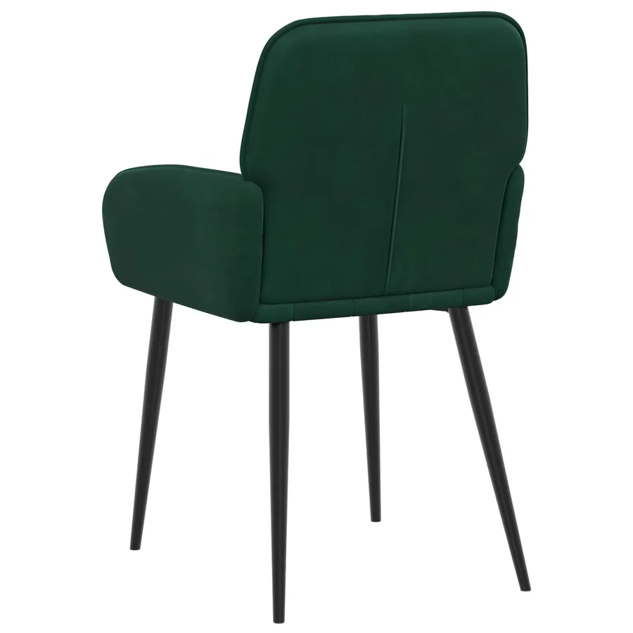 Chaises de salle à manger 4 pcs Velours Vert foncé - 5