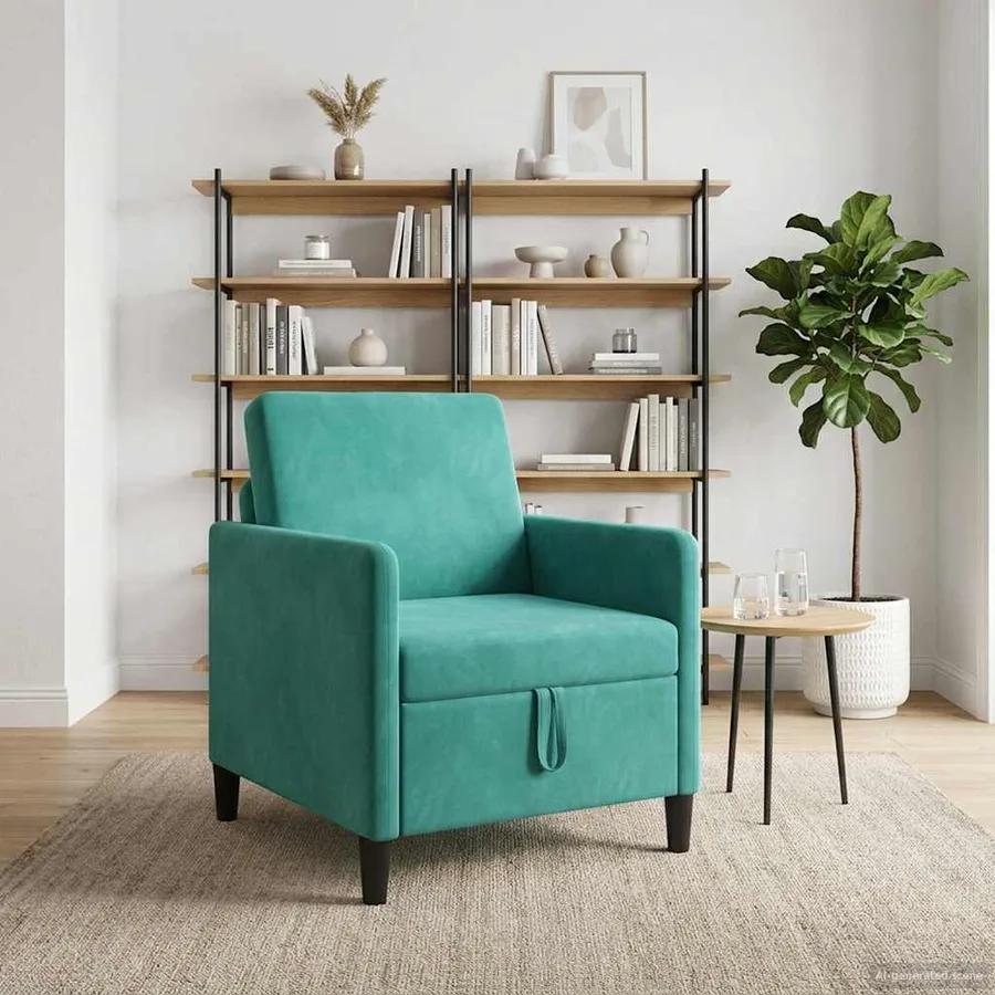 Sofa avec rangement Turquoise 72 x 78 x 87 cm Polyester - 3
