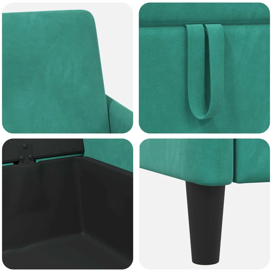 Sofa avec rangement Turquoise 72 x 78 x 87 cm Polyester - 7