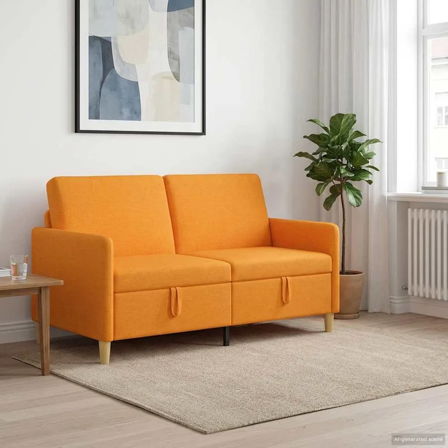 Sofa avec rangement Jaune foncé 152 x 78 x 87 cm Polyester - 3