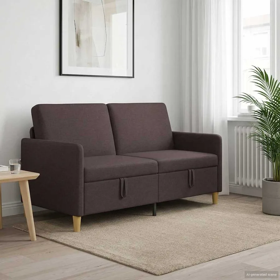 Sofa avec rangement Marron foncé 152 x 78 x 87 cm Polyester - 3