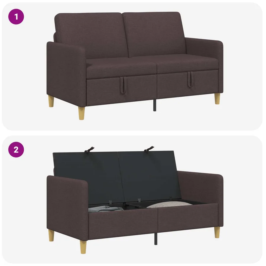 Sofa avec rangement Marron foncé 152 x 78 x 87 cm Polyester - 6