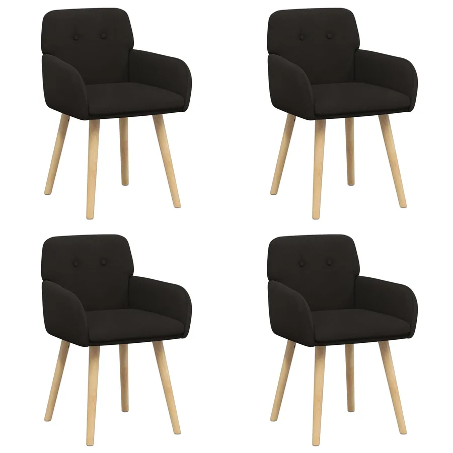 Chaises de salle à manger 4 pcs Bouclé Noir 59 x 57 x 85 cm - 2