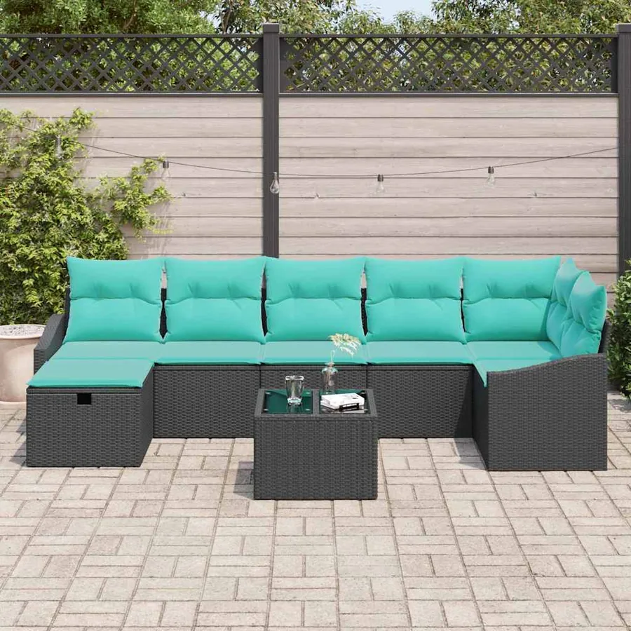 Ensemble de Canapés avec coussin avec stockage 8 pcs polyrotin - 3