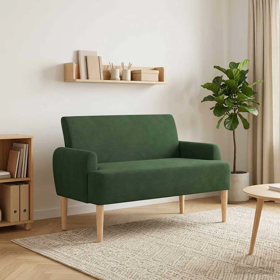 Canapé love seat avec capitonnage en boutons Vert Jungle