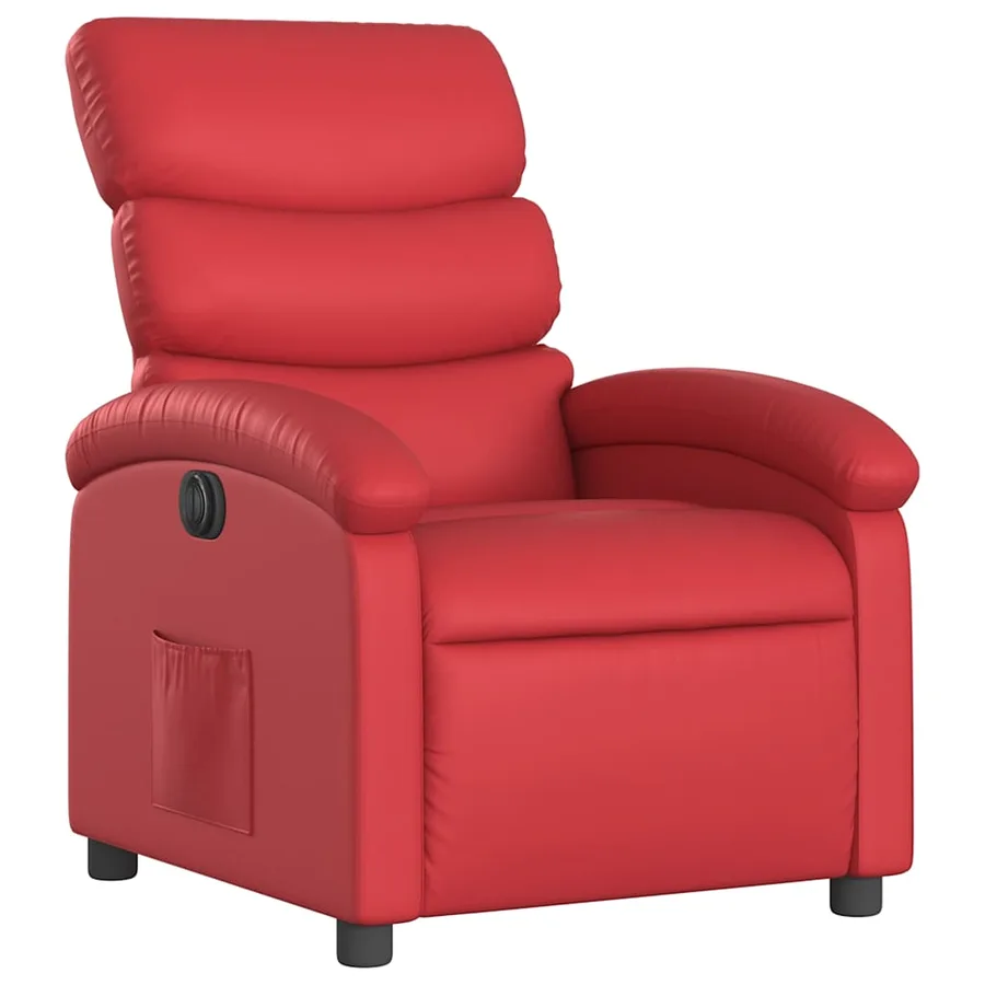 Fauteuil inclinable électrique Rouge Similicuir - 4