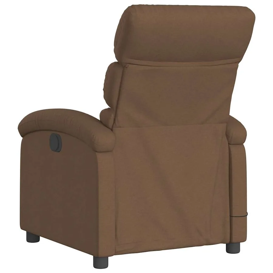 Fauteuil inclinable de massage électrique marron tissu - 5