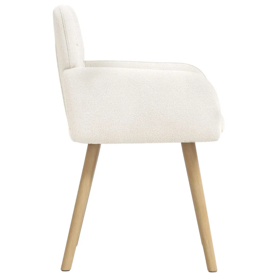Chaises de salle à manger 2 pcs Bouclé Crème 59 x 57 x 85 cm - 4