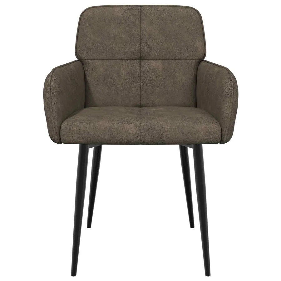 Chaises de salle à manger 6 pcs Simili daim Gris foncé - 3