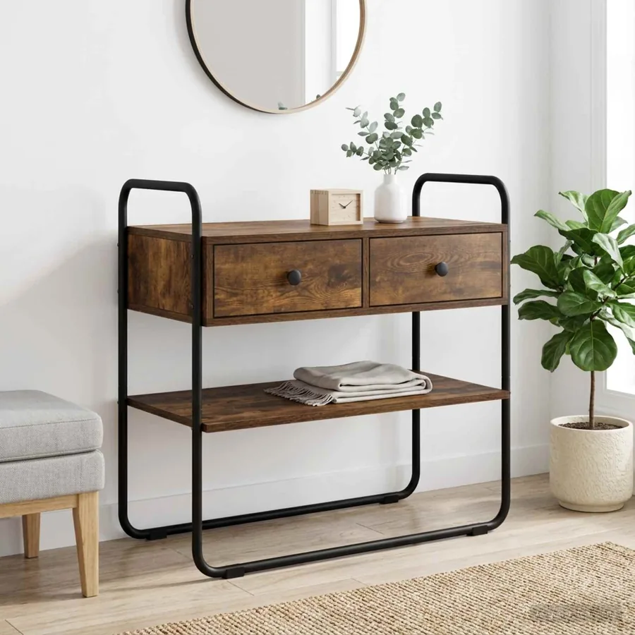 Table console Chêne fumé 80 x 40 x 75 cm Bois d'ingénierie