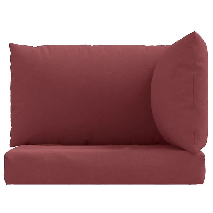 Coussins de palette lot de 3 rouge bordeaux mélangé tissu - 4