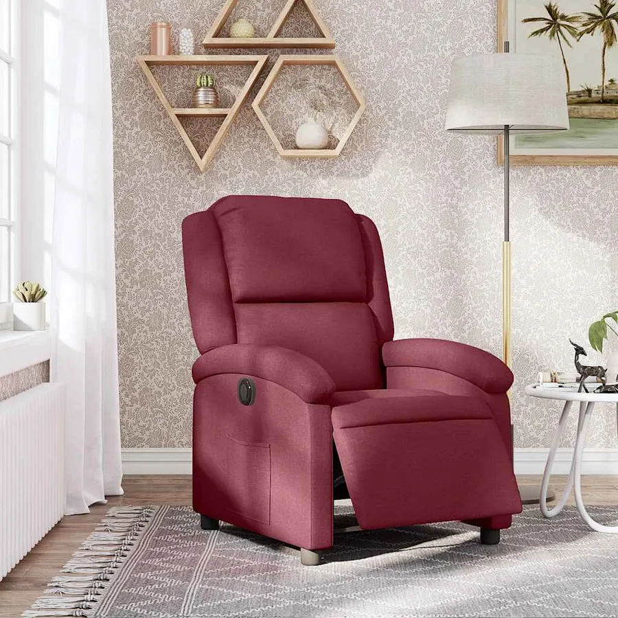 Fauteuil inclinable électrique Rouge bordeaux Tissu - 15