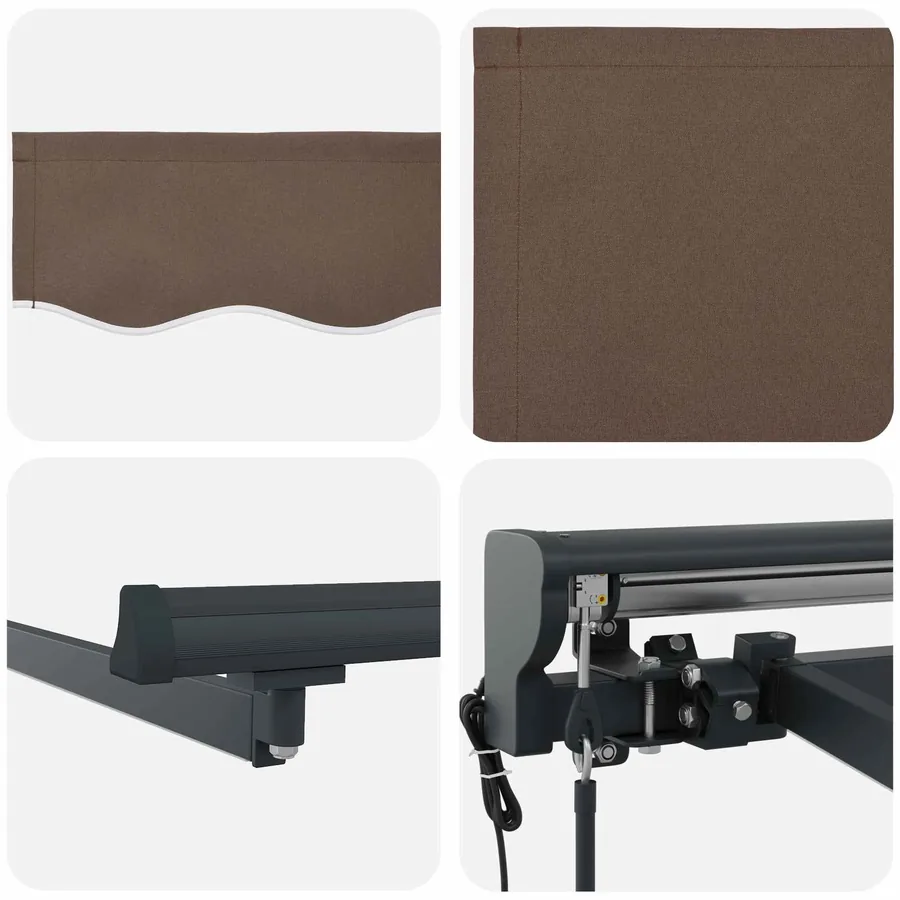 Auvent rétractable électrique Taupe 5 x 3 m - 6