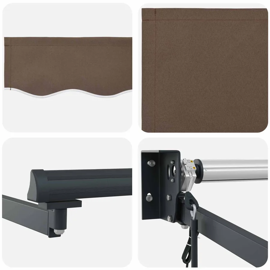 Auvent rétractable Taupe 3,5 x 2 m Polyester et métal - 4