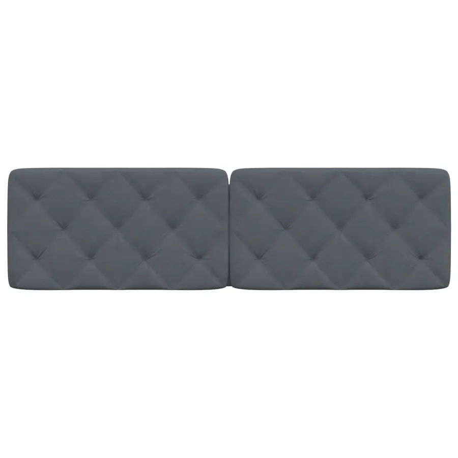 Coussin de tête de lit gris foncé 183 cm velours - 5