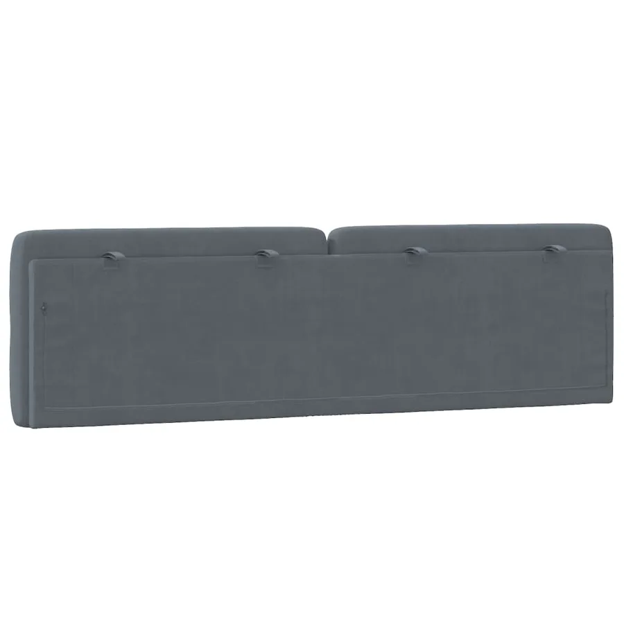 Coussin de tête de lit gris foncé 183 cm velours - 7