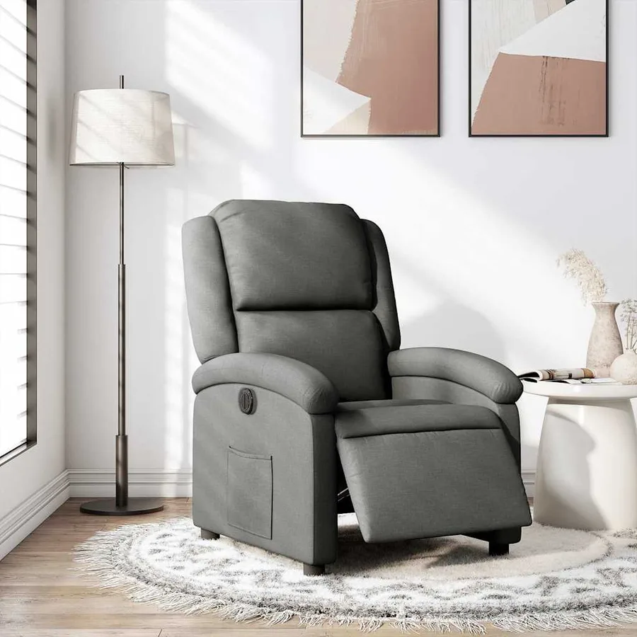 Fauteuil inclinable électrique Gris foncé Tissu - 16