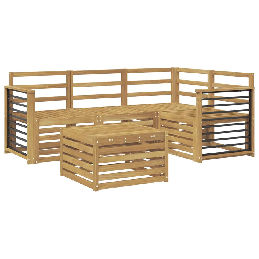 Ensemble de canapés d'extérieur 5 pcs Blanc 59 x 59 x 37 cm - 2