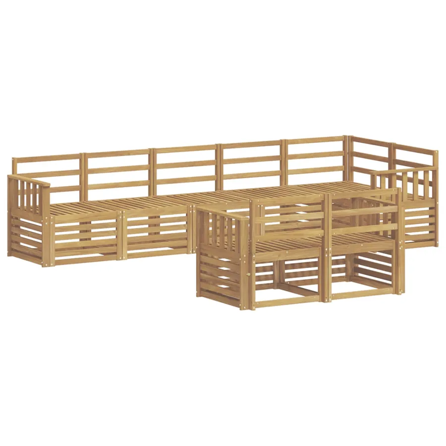 Ensemble de canapés d'extérieur 8 pcs Blanc 306 x 128,5 x 73 cm - 2