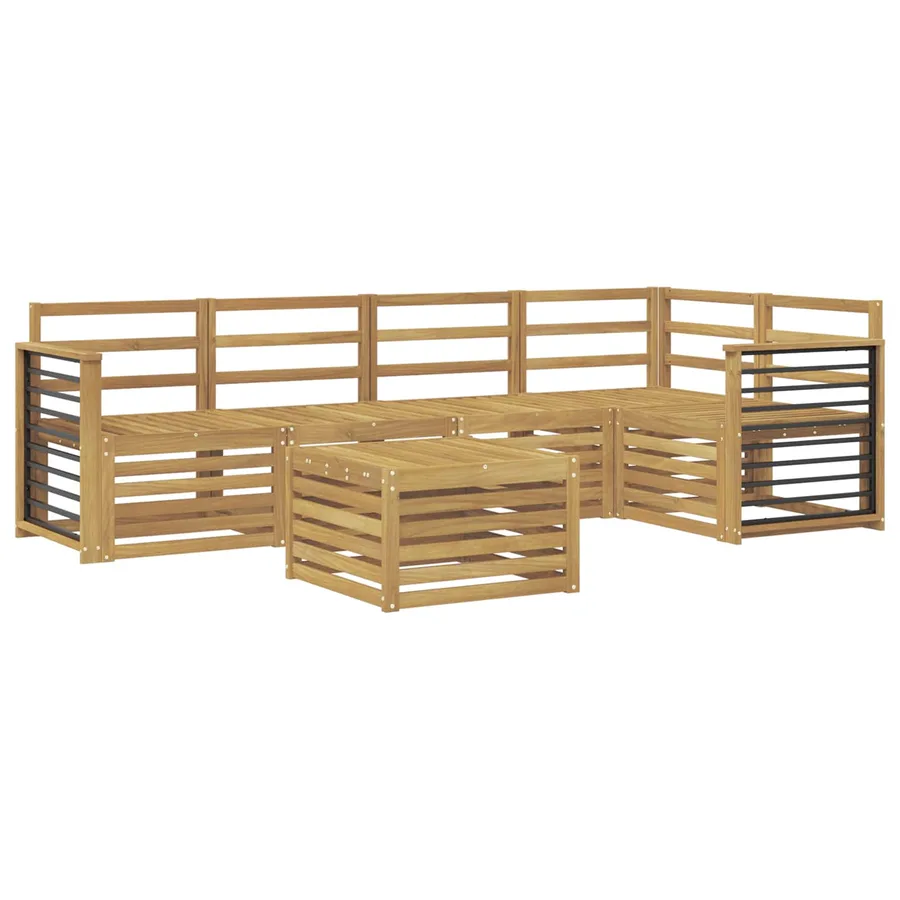 Ensemble de canapés d'extérieur 6 pcs Blanc 59 x 59 x 37 cm - 2