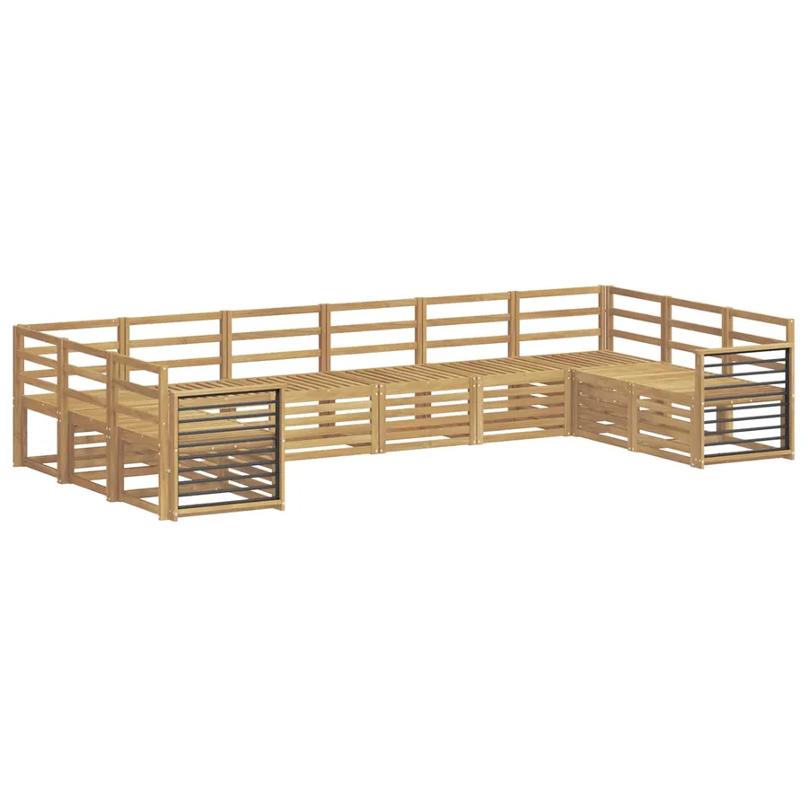 Ensemble de canapés d'extérieur 10 pcs Blanc - 2