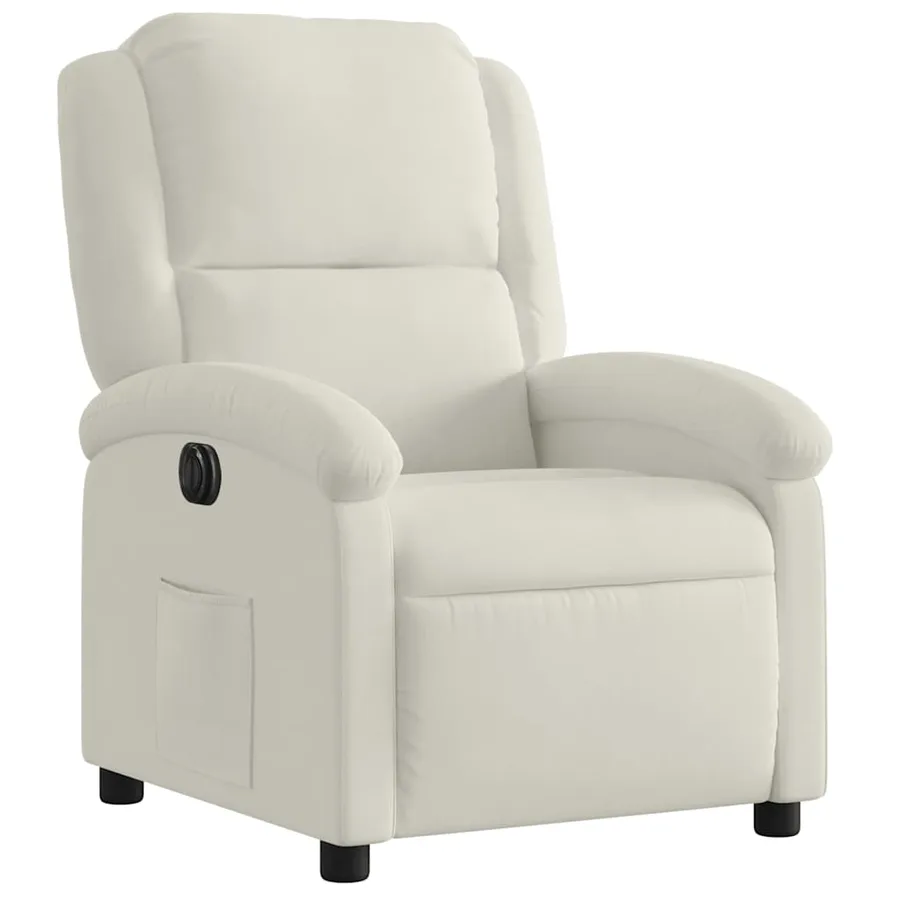 Fauteuil inclinable électrique Crème Velours - 4