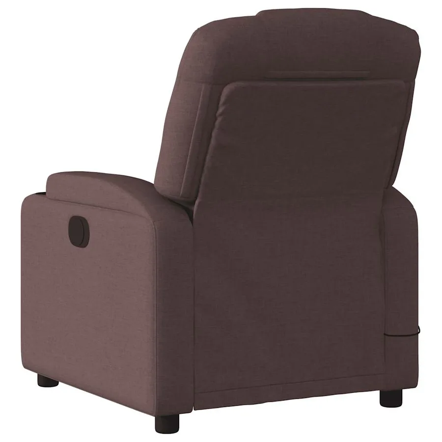 Fauteuil de massage inclinable électrique Marron foncé Tissu - 5
