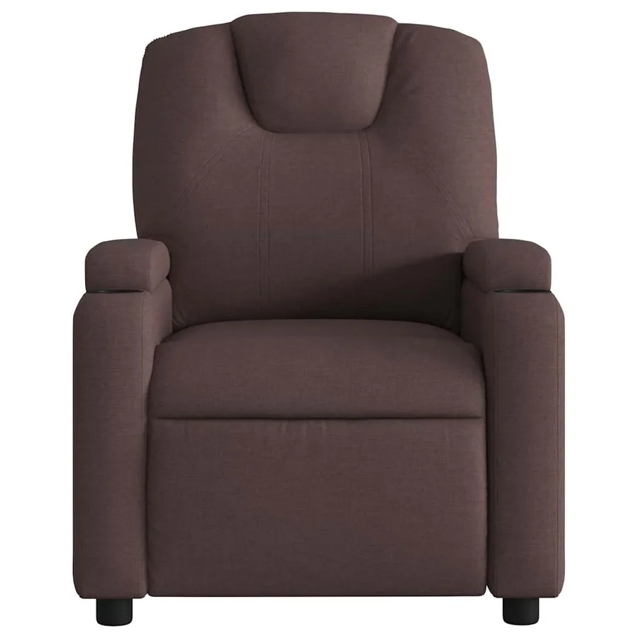 Fauteuil de massage inclinable électrique Marron foncé Tissu - 9