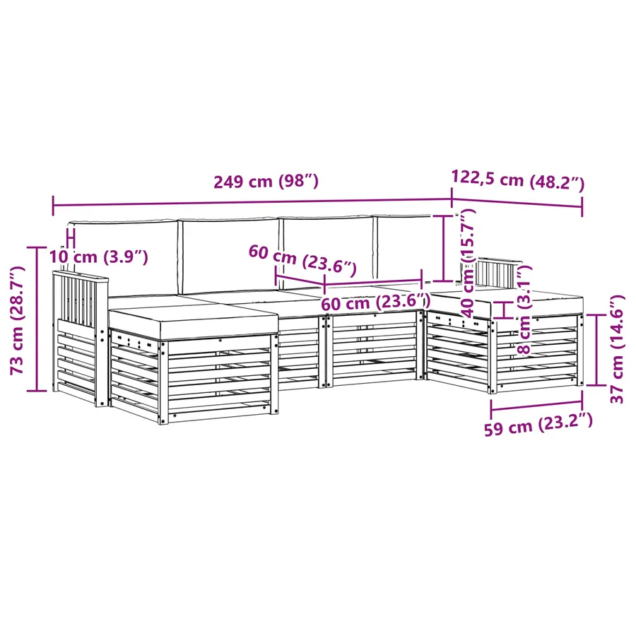 Ensembles de canapés 6 pcs Blanc et anthracite - 6