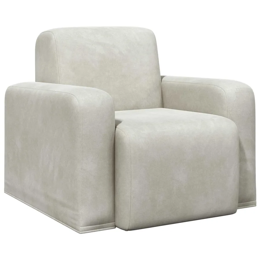 Fauteuil Crème Velours - 2