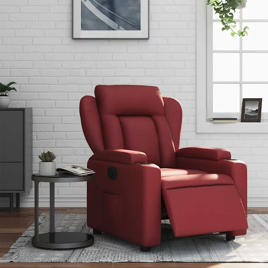 Fauteuil inclinable électrique Rouge bordeaux Similicuir - 15