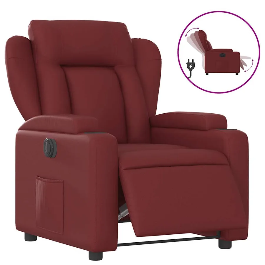 Fauteuil inclinable électrique Rouge bordeaux Similicuir - 2