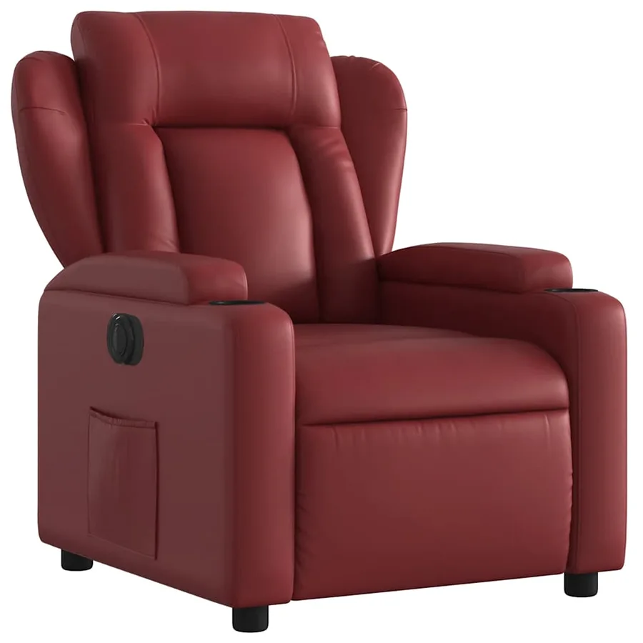 Fauteuil inclinable électrique Rouge bordeaux Similicuir - 4