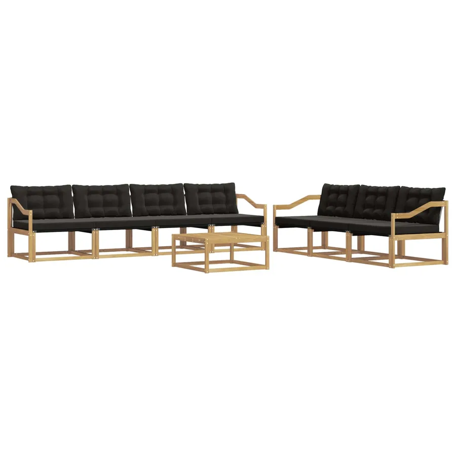 Ensemble de canapés d'extérieur 8 pcs Blanc et noir - 2